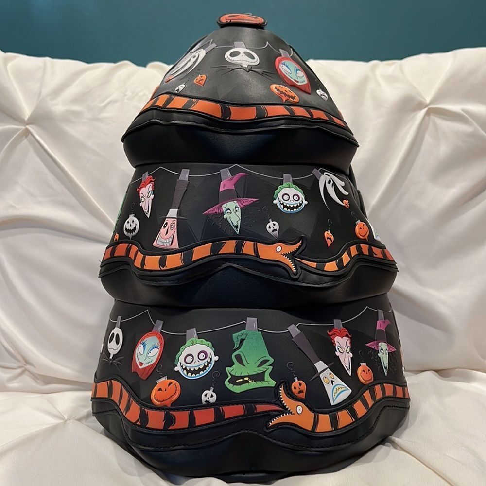 Loungefly Disney Nightmare Before Christmas Lights GLOW Tree Mini Backpack NWT
